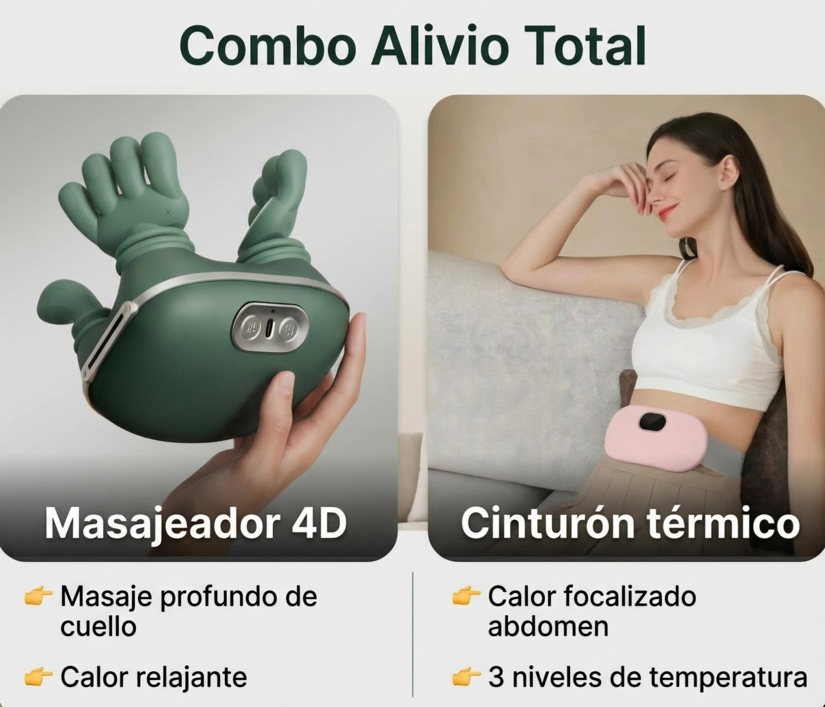 Combo Alivio total (Masajeador Cervical 4D + Cinturon Termico)